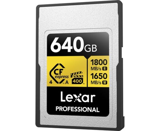 Lexar Atmiņas karte 640GB Professional GOLD CFexpress 4.0 Type A Atmiņas kartes micro SD SDHC