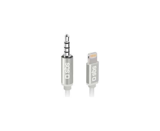 Adapteris SBS 3.5mm jack Male - Lightning Male 1m White Dažādi vadi