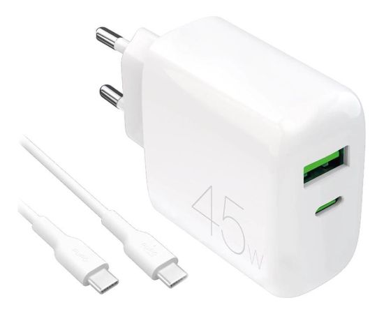 Puro Pro Lite Charger + USB-C cable, 45W, white - Power adapter Зарядные устройства