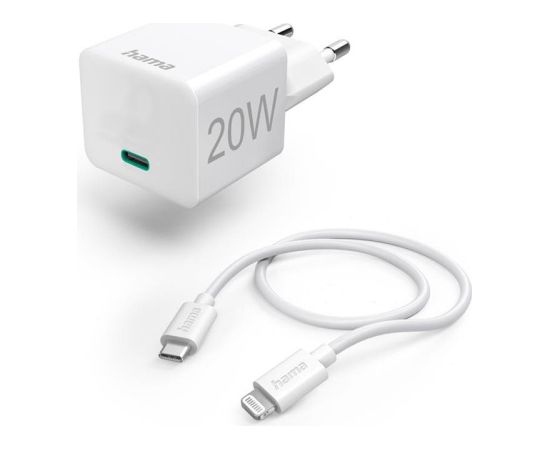 Hama Wall charger and Lightning cable, 20 W, white - Charger with cable Зарядные устройства