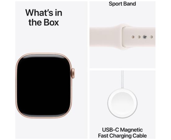 Apple Watch 11 GPS + Cellular 42mm Sport Band M/L, rose gold/light blush (MF8F4ET/A) Новинки смартфонов и телефонов