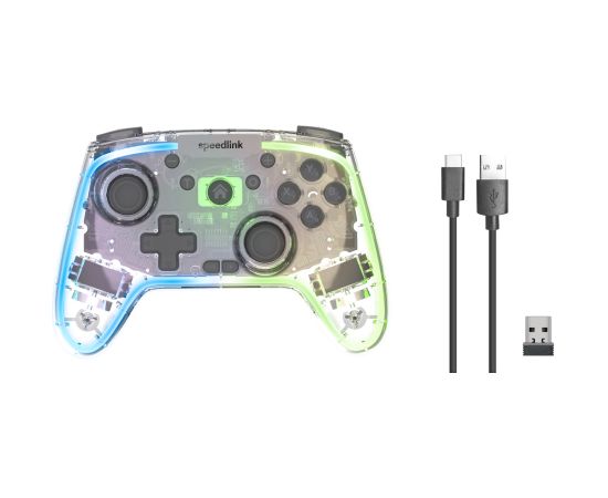 Speedlink wireless gamepad Rait NX RGB PC/Android/Switch, clear (SL-650115-CR) Piederumi konsolēm