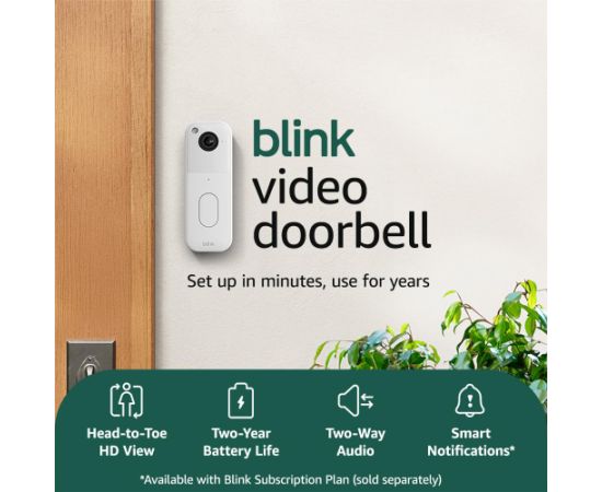 Amazon Blink Video Doorbell 2, white Viedie Sensori