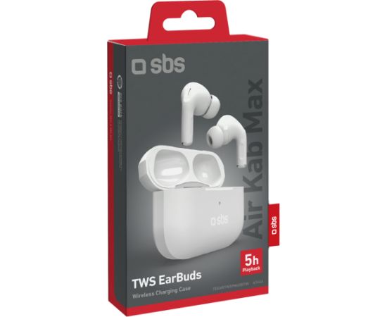 SBS wireless earbuds Air Kab Max TWS, white Aудио-видео