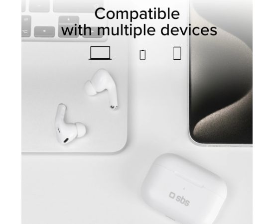 SBS wireless earbuds Air Kab Max TWS, white Aудио-видео