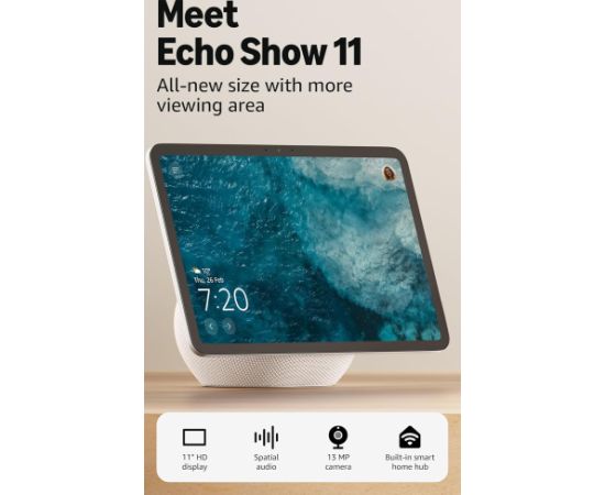 Amazon Echo Show 11, glacier white Viedie Sensori