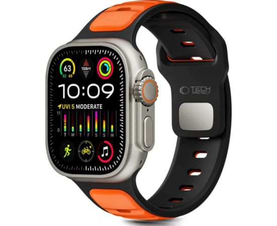 Tech-Protect watch strap IconBand Line Apple Watch 44/45/46/49mm, black/orange Jaunumi - Viedierices