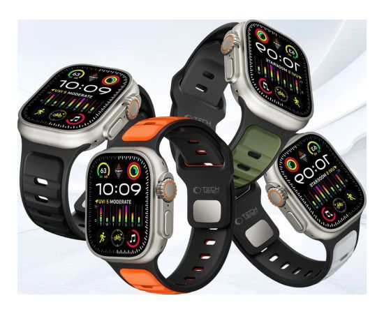 Tech-Protect watch strap IconBand Line Apple Watch 44/45/46/49mm, black/orange Jaunumi - Viedierices