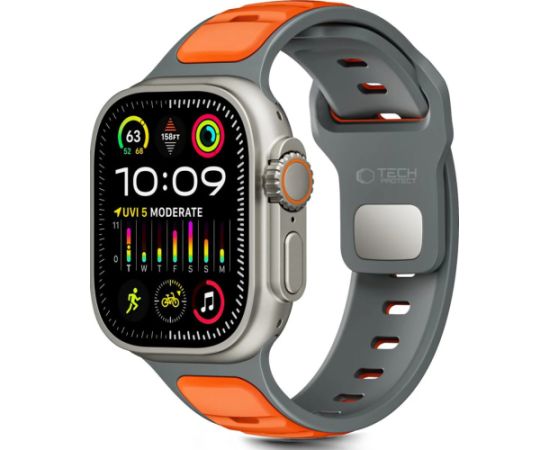 Tech-Protect watch strap IconBand Line Apple Watch 44/45/46/49mm, grey/orange Jaunumi - Viedierices