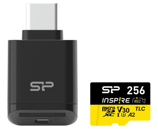 Silicon Power memory card microSDXC 256GB Inspire + card reader Aудио-видео