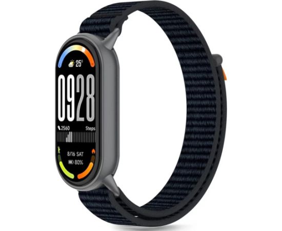 Tech-Protect watch strap Nylon Stripe Xiaomi Smart Band 8/9/10, black/orange Jaunumi - Viedierices