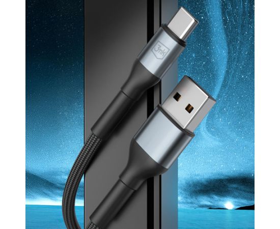 3mk Hyper Cable N-SERIES USB-A | USB-C 2m 9V|2A 18W | melns Data USB kabeļi