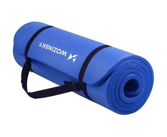 Wozinsky Возинский коврик для упражнений и йоги 181 х 63 х 1 см синий Vingrošanas un jogas rullīs