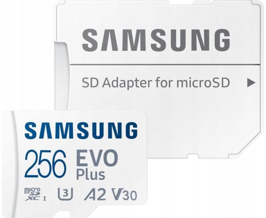Samsung MicroSD Card EVO+ Plus 256GB microSDXC U3 V30 A2 Atmiņas kartes micro SD SDHC