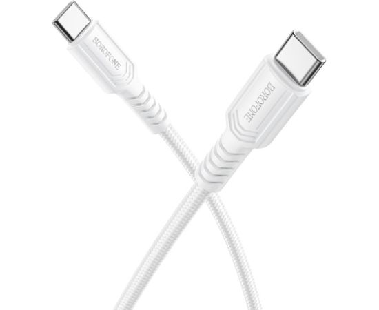 USB кабель Borofone BX116 60W USB-C to USB-C 1.0m белый Дата USB-кабели