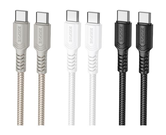 USB кабель Borofone BX116 60W USB-C to USB-C 1.0m белый Дата USB-кабели