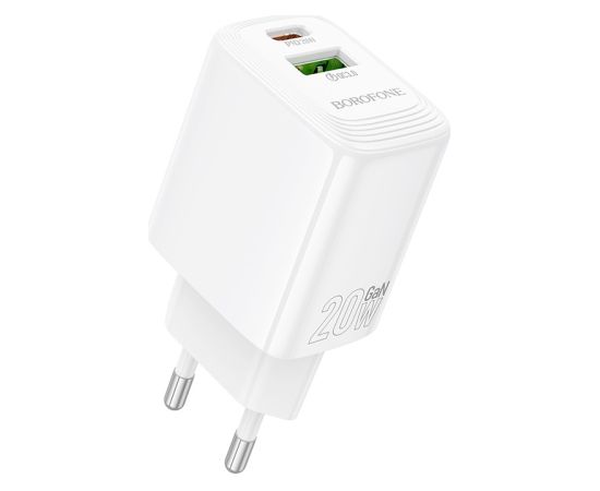 Charger Borofone BN27 20W USB-C/USB-A white Telefonu lādētāji 220v