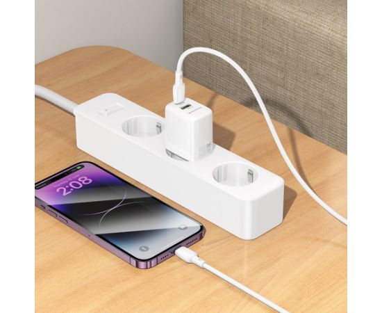 Charger Borofone BN27 20W USB-C/USB-A white Telefonu lādētāji 220v