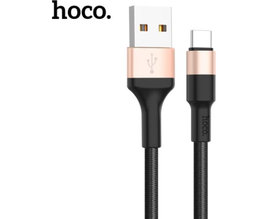 USB кабель HOCO X26 Type-C 1.0m черный-золотой Дата USB-кабели