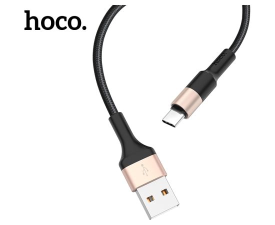 USB кабель HOCO X26 Type-C 1.0m черный-золотой Дата USB-кабели