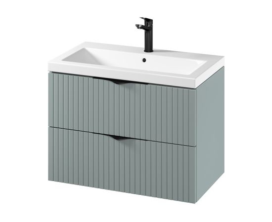 Шкафчик для ванной комнаты TIRSO белый с раковиной  Como 80 Izlietnes skapis