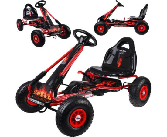 Jokomisiada Duży gokart na pedały regulowane siedzisko pompowane koła SP0839 EDUKAMP Новости - Детские товары