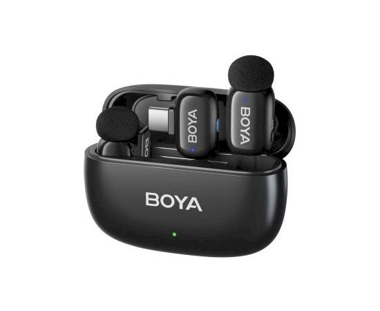BOYA Mini 2-02 USB-C Wireless Microphone Set Bezvadu mikrofonu komplekts (2TX 1xRX) / 2.4GHz / 48kHz/24bit Mikrofoni