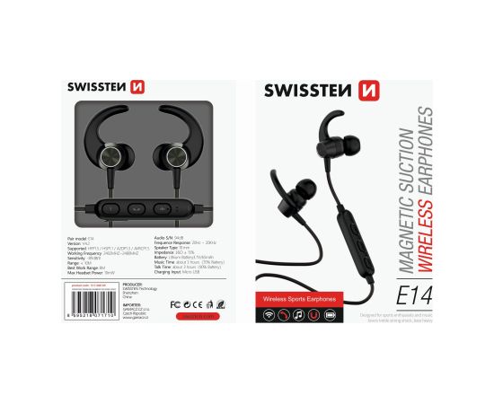 Swissten Active Wireless Bluetooth Bezvadu Sporta Austiņas Austiņas