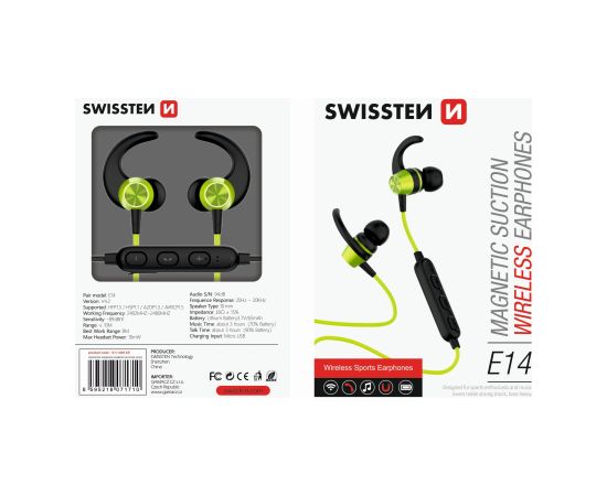 Swissten Active Wireless Bluetooth Bezvadu Sporta Austiņas Austiņas