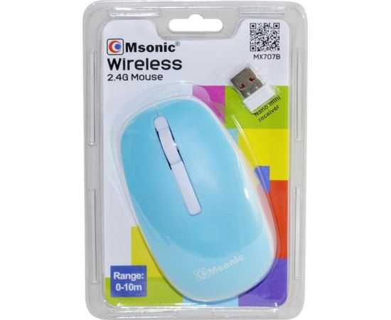 Vakoss MSONIC Wireless optical mouse MX707B 3D, 1000DPI, 2.4GHz, blue-white