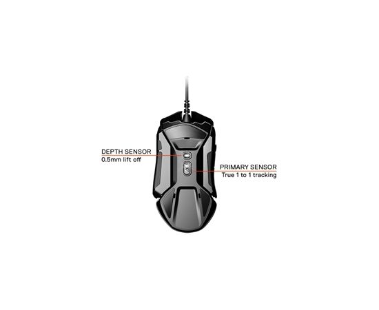 SteelSeries Rival 600 Gaming Mouse SteelSeries Gaming mouse, RGB LED light, Dual system: 1st - TrueMove 3 Optical Sensor 100-12000CPI; 2nd - Optical Depth Sensor;