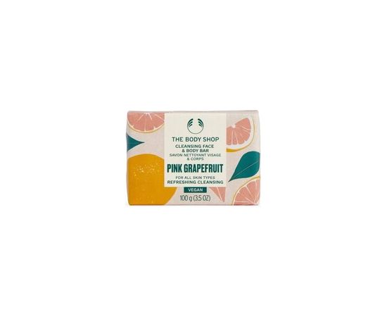 The Body Shop Pink Grapefruit Cleansing Face & Body Bar - Tuhé mýdlo na obličej a tělo 100.0g Ķermeņa kosmētika