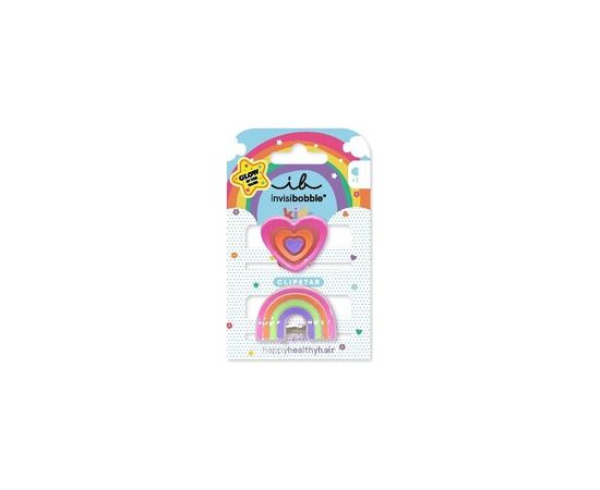 Invisibobble Clipstar Glow Happy Heart - Skřipeček do vlasů 2 ks Matu kopšana
