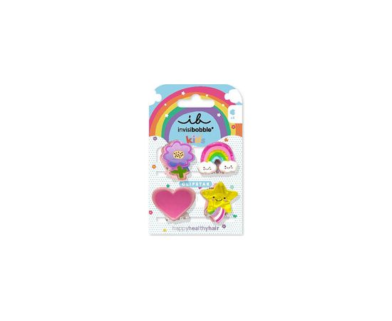 Invisibobble Clipstar Happy World - Skřipeček do vlasů 4 ks Matu kopšana