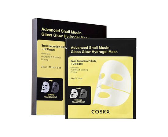 Cosrx Glass Glow Hydrogel Mask Set - Sada pleťových masek 34.0g Ķermeņa kosmētika