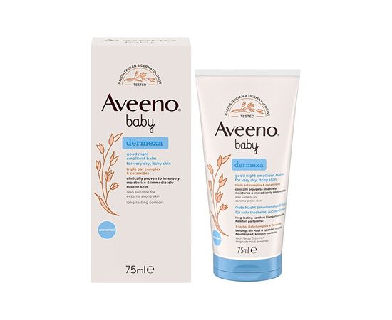 Aveeno Baby Dermexa Emollient Balm - Emolienční balzám na dobrou noc 75ml Ķermeņa kosmētika