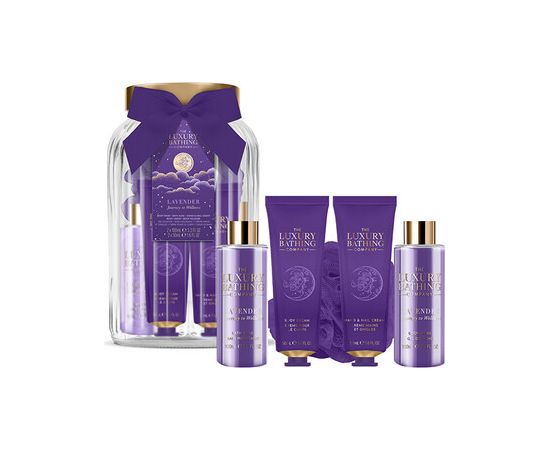 Uniquee Luxury Dárková sada tělové péče ve skleněné dóze ( Levandule ) Ķermeņa kosmētika