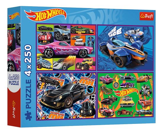 TREFL HOT WHEELS Комплект пазлов, 4x250 шт. Пазлы