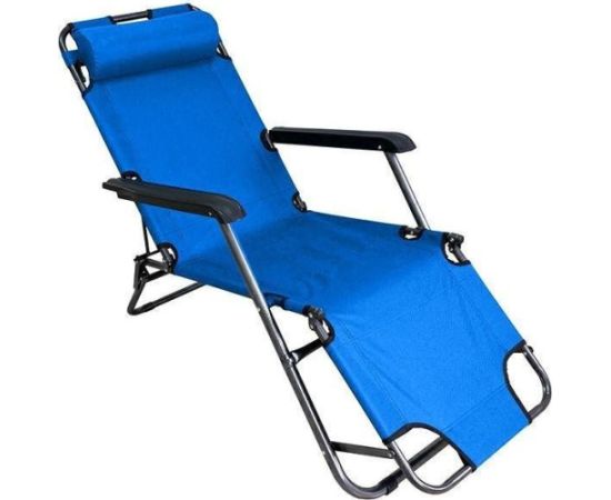 CreativeHome Leżak plażowy ogrodowy składany niebieski Шезлонги и пляжные стулья