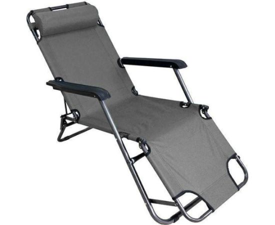 CreativeHome Leżak plażowy ogrodowy składany szary Шезлонги и пляжные стулья
