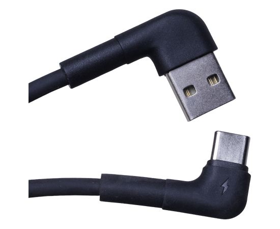 Maxlife MXUC-09 | leņķa kabelis | USB - USB-C | 1,0 m | 3A | melns Data USB kabeļi