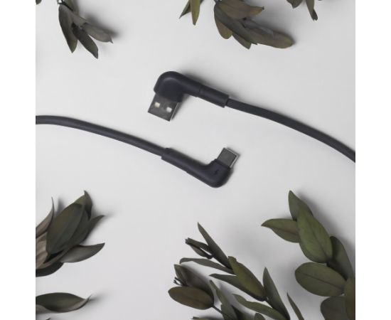 Maxlife MXUC-09 | leņķa kabelis | USB - USB-C | 1,0 m | 3A | melns Data USB kabeļi