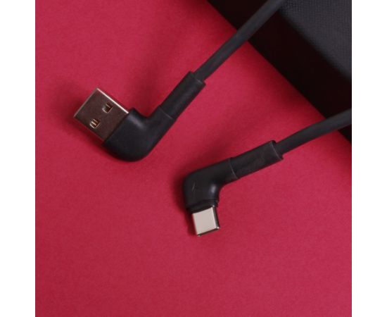 Maxlife MXUC-09 | leņķa kabelis | USB - USB-C | 1,0 m | 3A | melns Data USB kabeļi