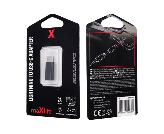 Переходник Maxlife Lightning на USB-C Новинки Компьютерная техника