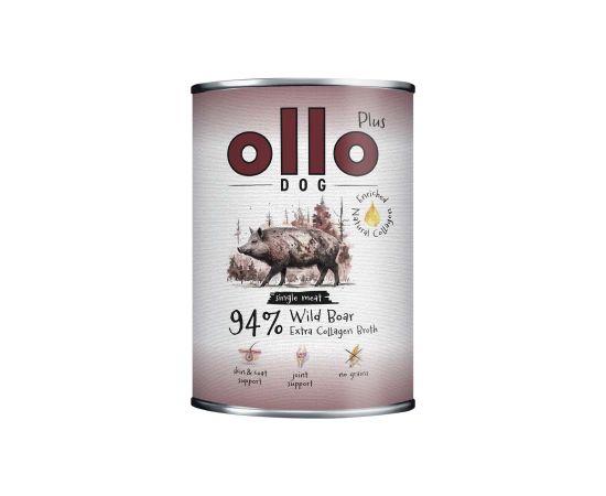Ollo Plus Kolagen Dzik 400g puszka dla psa Suņu barība