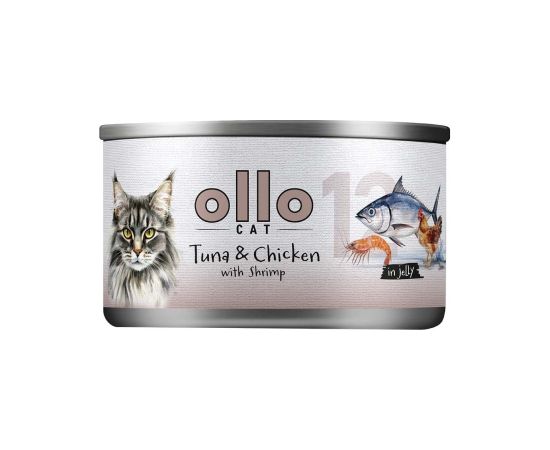 Ollo Tuna & Chicken with Shrimp in Jelly Nr 12 70g Консервы кошек