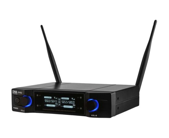 Dna Professional DVS2 - Mikrofon bezprzewodowy, 2x nadajnik doręczny  + baza, pasmo UHF 560-590 MHz Mikrofoni