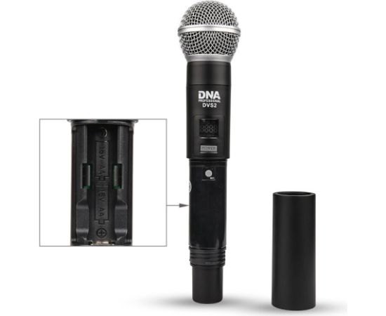 Dna Professional DVS2 - Mikrofon bezprzewodowy, 2x nadajnik doręczny  + baza, pasmo UHF 560-590 MHz Mikrofoni