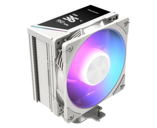 MODECOM Volcano 0C T202 LCD ARGB Processor Air cooler 12 cm White Procesoru dzesēšana