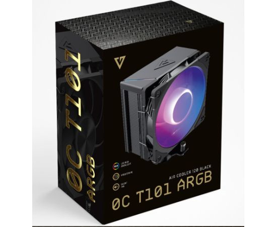 MODECOM Volcano 0C T101 ARGB Processor Air cooler 12 cm Black Охлаждение процессора